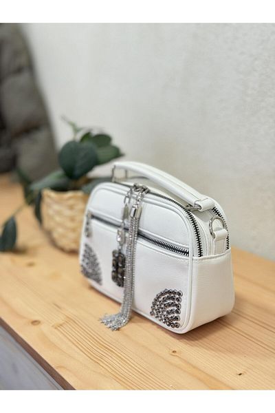 NUR KARACA Ccs 16844 Geantă Crossbody cu detaliu de piatră în față