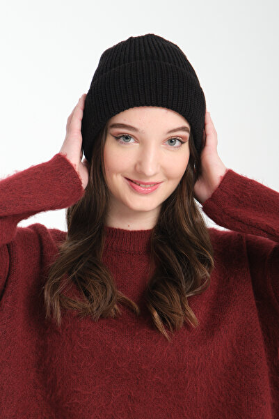 Wega Moda Зимова трикотажна шапка - в'язана та ткана, класична жіноча шапка з пластиною STD