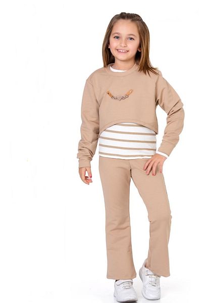 ANGELOS GIRLS Комплект от 3 части за момиче (панталон+блуза+тениска) 12125