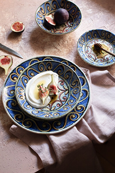 İD FİNE ID FINE Porselen Amalfi Valle Çukur Tabak 20 cm 550 cc 6'lı Takım 20203-121120