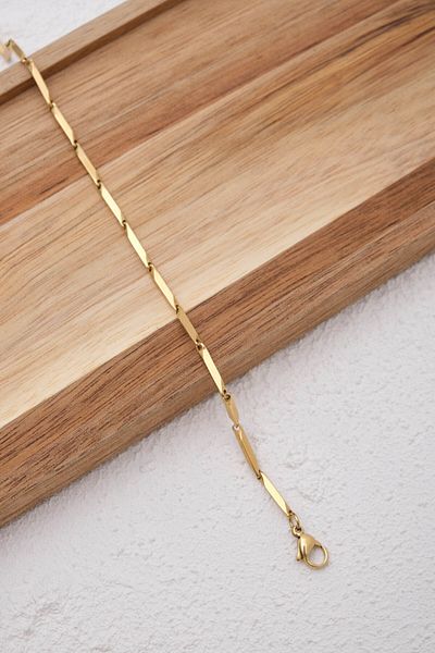 ESBAFLOR Steel Cube Triangle Chain Anklet Non Tarnish 22+4cm 2mm Suitable for Daily Use