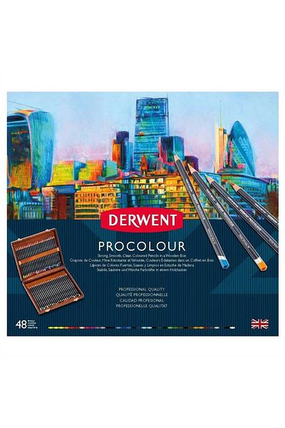Derwent Procolour 48 Pieces Wooden Box - Dry Paint Pen