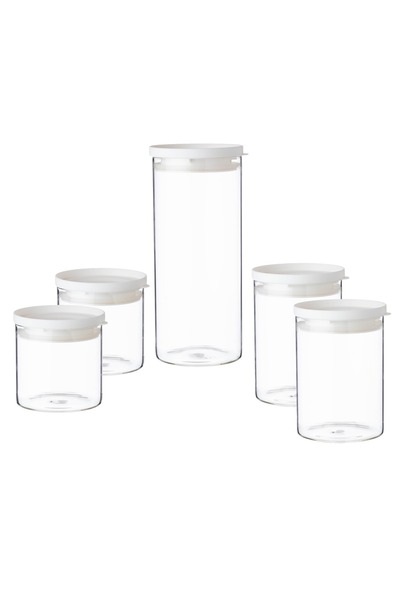 Dania طقم بهارات مكون من 5 قطع بخمسة أحجام قطعة واحدة سعة 1400 مل قطعتان سعة ...