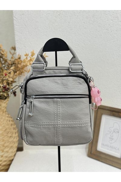 Matthew Cox 1029 Model Double Handle Backpack Leather Women's Bag with Keychain and Gift