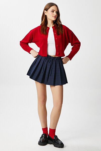 Ritnice Women's Tilia Crop Red Knit Cardigan