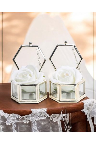 CyzHome Pianeta Hexagon Rose Detailed Ring Riser