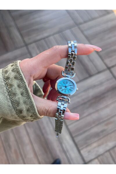 İnogge Inogge Blue Crossover Oval Grooved Color Women's Wrist Watch