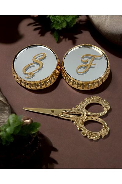 CyzHome Sereno Gold Mirrored Rises and Promise Scissors Set