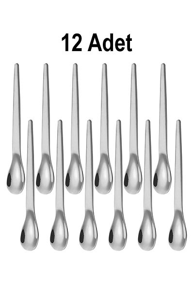 Chavin 201 Steel 12 Pieces Matte Silver 12.5 cm Classic Teaspoon Cin941By-12