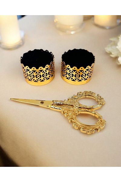 CyzHome Essenza Gold Velvet Raised and Promise Scissors