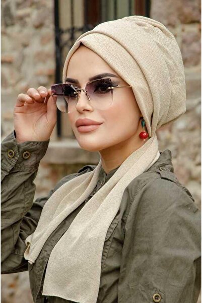 Aişe tesettür كريم جليتر وشاح حجاب بونيه