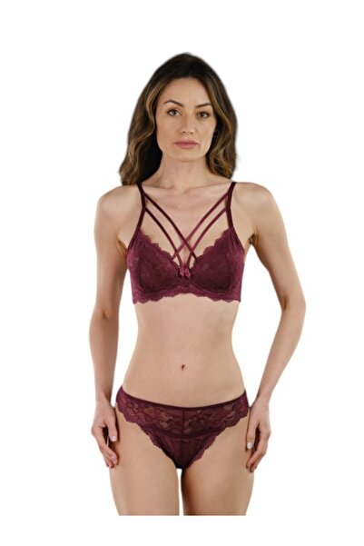 STORMED Set sutien cu dantelă fără cupă cu detaliu încrucișat 1001