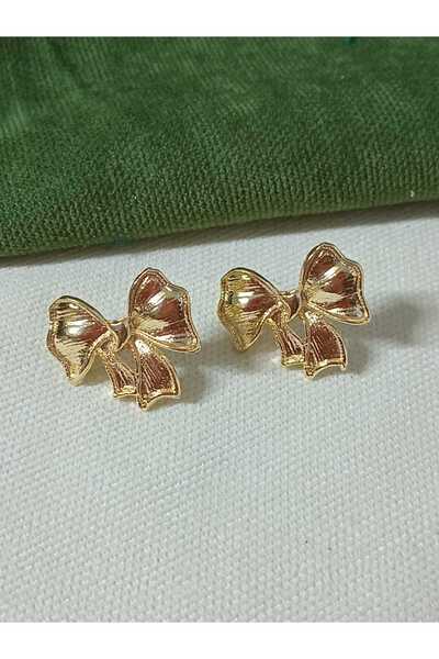 mos&more Gold Fiyonk Tasarım Kadın Küpe