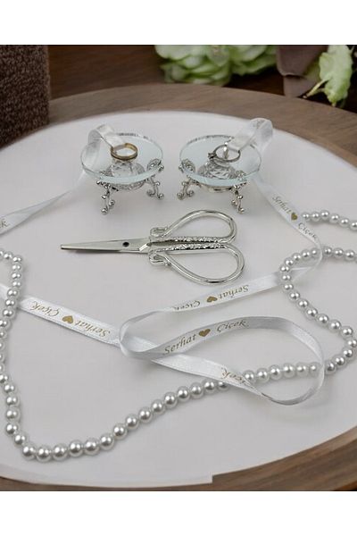 CyzHome Grazia Glass Ring Riser and Promise Scissors Set