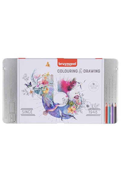 Bruynzeel Colouring & Drawing Kuru-Sulu-Metalik-Dereceli Kalem Çizim ve Boyama Seti 70li
