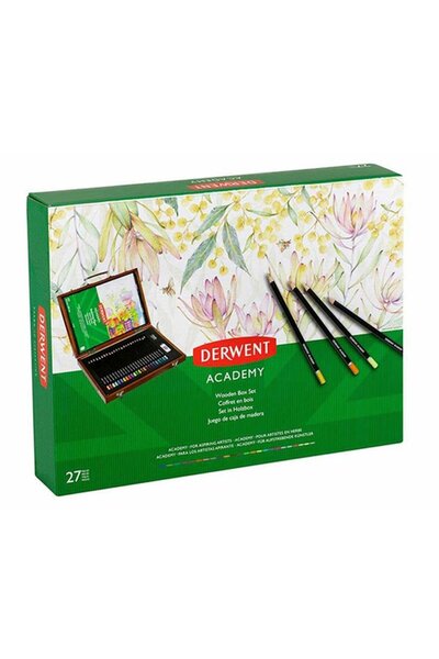 Derwent Academy 27'li Kuruboya Set Ahşap Kutu