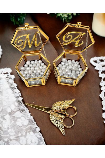 CyzHome Viva Gold Hex Ring Riser and Promise Scissors Set
