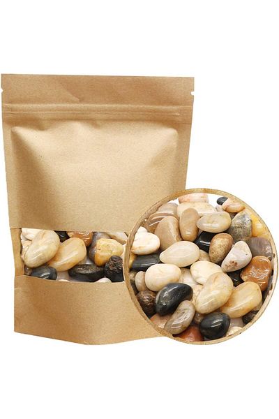 Generic أحجار نهرية مصقولة طبيعية زخرفية من الحصى الملونة المختلطة 2.5 كجم مقاس 1 إلى 1.5 بوصة