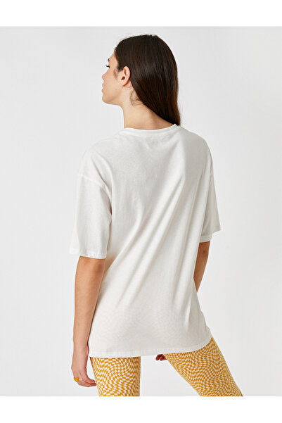 Koton Μπλουζάκι με εμπριμέ κοντό μανίκι με λαιμόκοψη