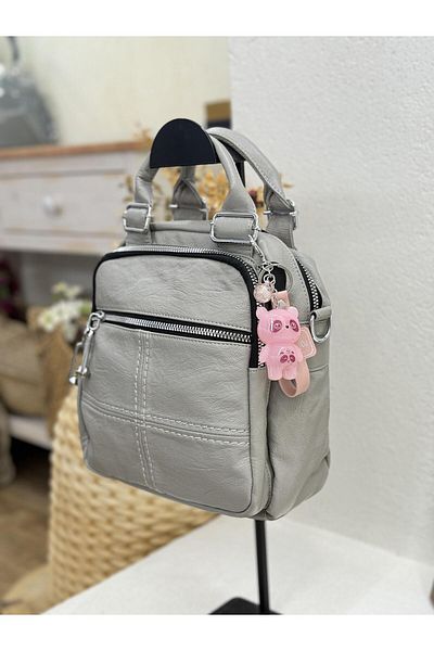 Matthew Cox 1029 Model Double Handle Backpack Leather Women's Bag with Keychain and Gift