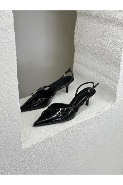 NUR KARACA 24Y1026 ÖNÜ TOKA DETAYLI ARKASI AÇIK STİLETTO AYAKKABI KADIN