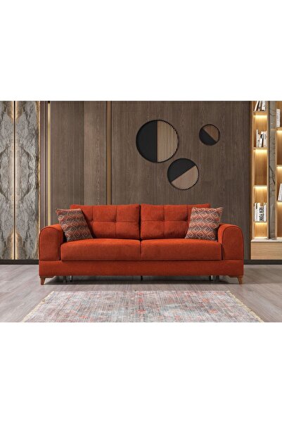 mobilyabazari Merve Sandıklı Ve Yataklı, Gürgen Iskelet Modern Üçlü Koltuk