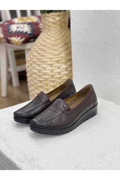 Forelli Morıza 25182 Genuine Leather Hallux Orthopedic Women's Casual Shoes
