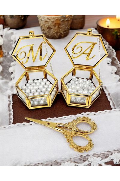 CyzHome Viva Gold Hex Ring Riser and Promise Scissors Set