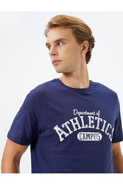 Koton College Printed T-Shirt Crew Neck Short Sleeve Cotton