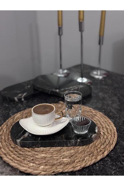 CİHAN MARBLE Mermer kahve sunumluğu