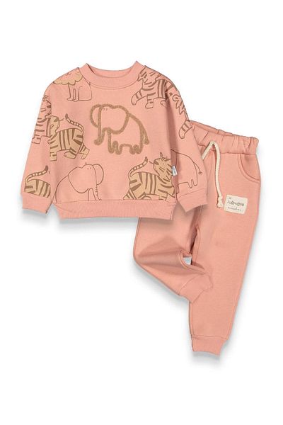 baby flamindo Flamindo Baby Safari Printed and Elephant Pore Embroidered 3 Thread Set
