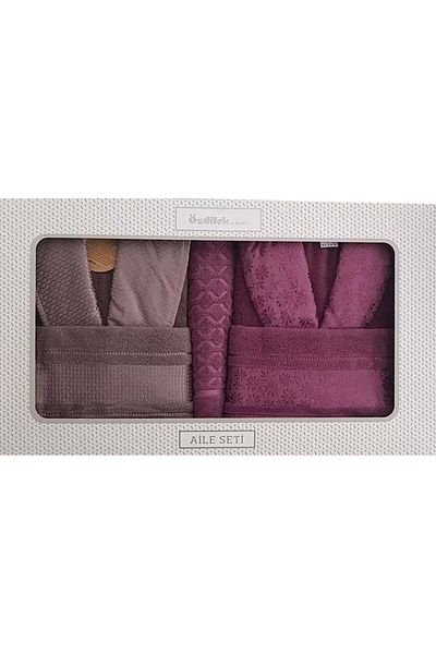 Özdilek Özdilek Blossom Murdum-Anthracite Happy Bathrobe Set