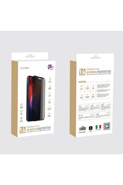 Levore Screen Protector Ceramic for iPhone 14 Pro Max - Privacy Black