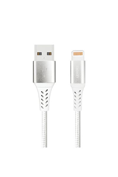 Levore USB to Lightning Nylon Cable MFI Certified 1m - White