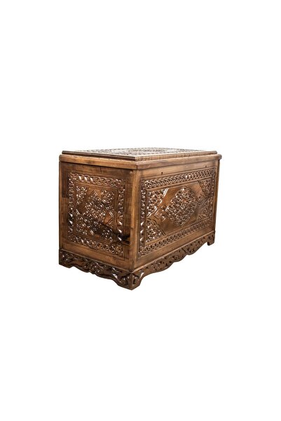 Demir El Oymalı Çeyiz Sandığı Ceviz Sandığı Ahşap Maraşoymalı Sandık Ahşap Dekor Ev Mobilya Dekor