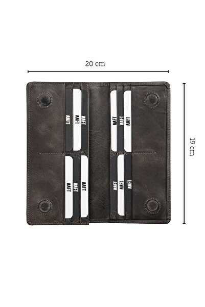 Deriza Унісекс сірий гаманець з відділенням для телефону 3367 з натуральної шкіри