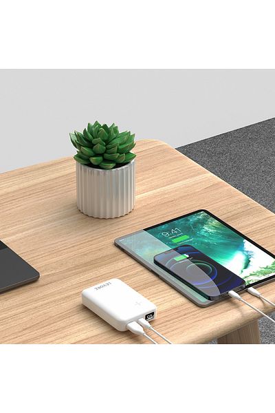 Levore PowerBank 10000mAh PD with 2 USBPorts - White