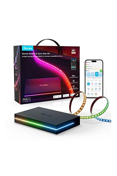 Goove صندوق Govee AI Sync Box HDMI 2.1 مع شريط إضاءة للتلفزيون MAX مقاس 55-65...