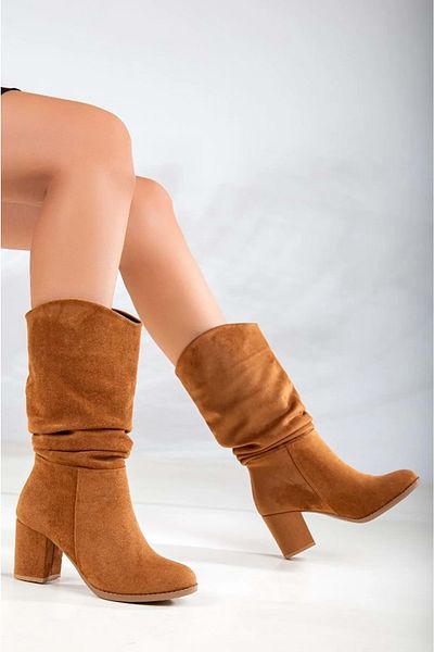 Kids Club Shoes Feles Faux Leather Gathered Γυναικείες Μπότες TABA