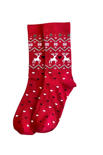 By Alem 2 Pairs of Socks with Snowflake and Deer Patterns