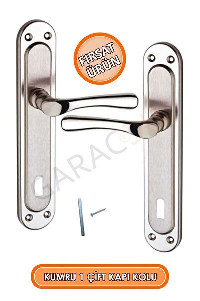 garaccu Kaliteli Nikel Kumru Kapı Kolu Oda İçin 1 Çift (Ön Arka Takım)