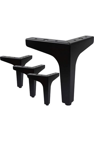 ALBATROS 15 cm Modern Model Black Metal Furniture, Cabinet, Sofa, Tv Unit Legs (4 Pcs)-Robot Vacuum Cleaner