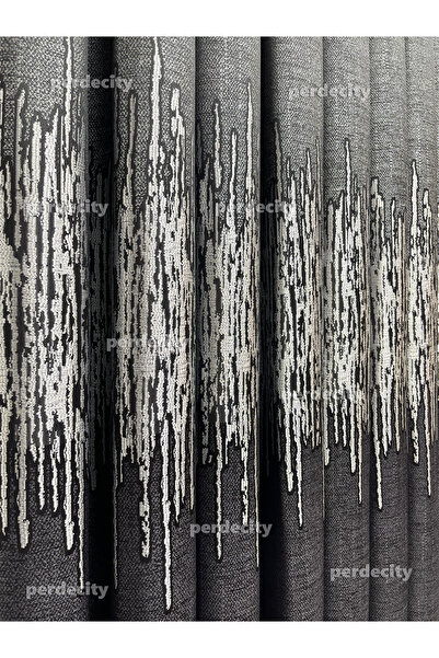 PERDECITY Venice Pattern Gray Anthracite Panel Backdrop Curtain 100cm Suitable for Any Room 1X3 Tightly Pleated