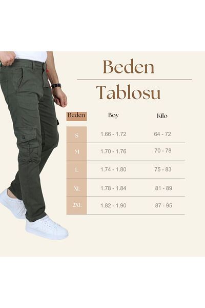 ManKlas Men's Jagger Pants Cargo Commando Pocket Detailed Straight Leg Men's Jogger Sweatpants Trousers