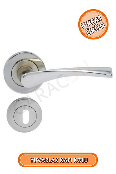 garaccu Good Quality Round Room Type Badge Door Handle 1 Pair(Front Back Set)