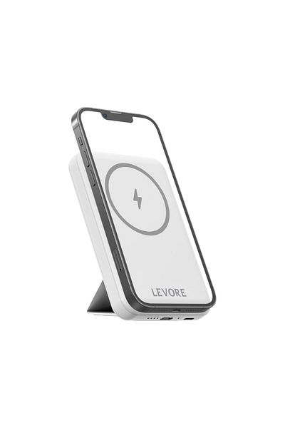 Levore Wireless Magnetic PowerBank 5000mAh Fast Charging PD20W 15W - White
