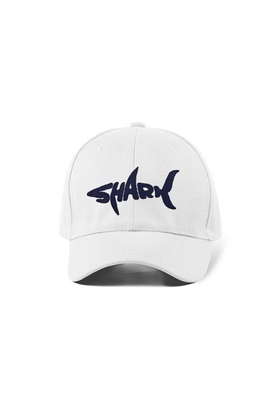 QUATEX Shark Embroidered White Sports Cap Unisex Adjustable with Velcro Back a Quality Product