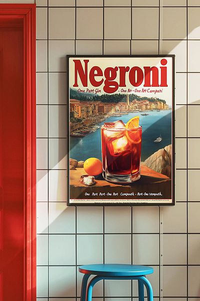 Taranist Poster - Decor pentru băuturi Negroni