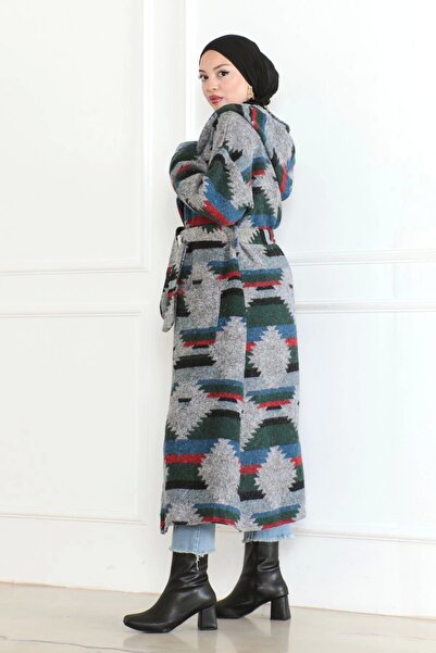 Nevayla Moda Winter Pattern Lumberjack Belted Cap / Navy Blue - F0505