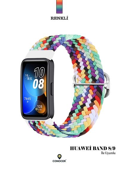 CONOCER حزام حبل منسوج من الألياف الدقيقة بتصميم جديد متوافق مع Huawei Band 8/9/10